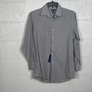 Club Room Men's Regular-Fit Dress Shirt,  black check 14-14.5 $50